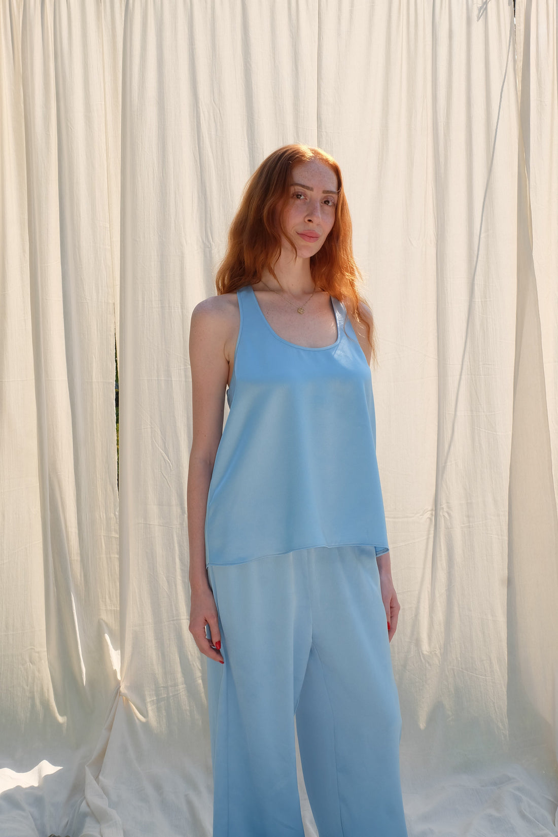 SATIN HALTER TOP